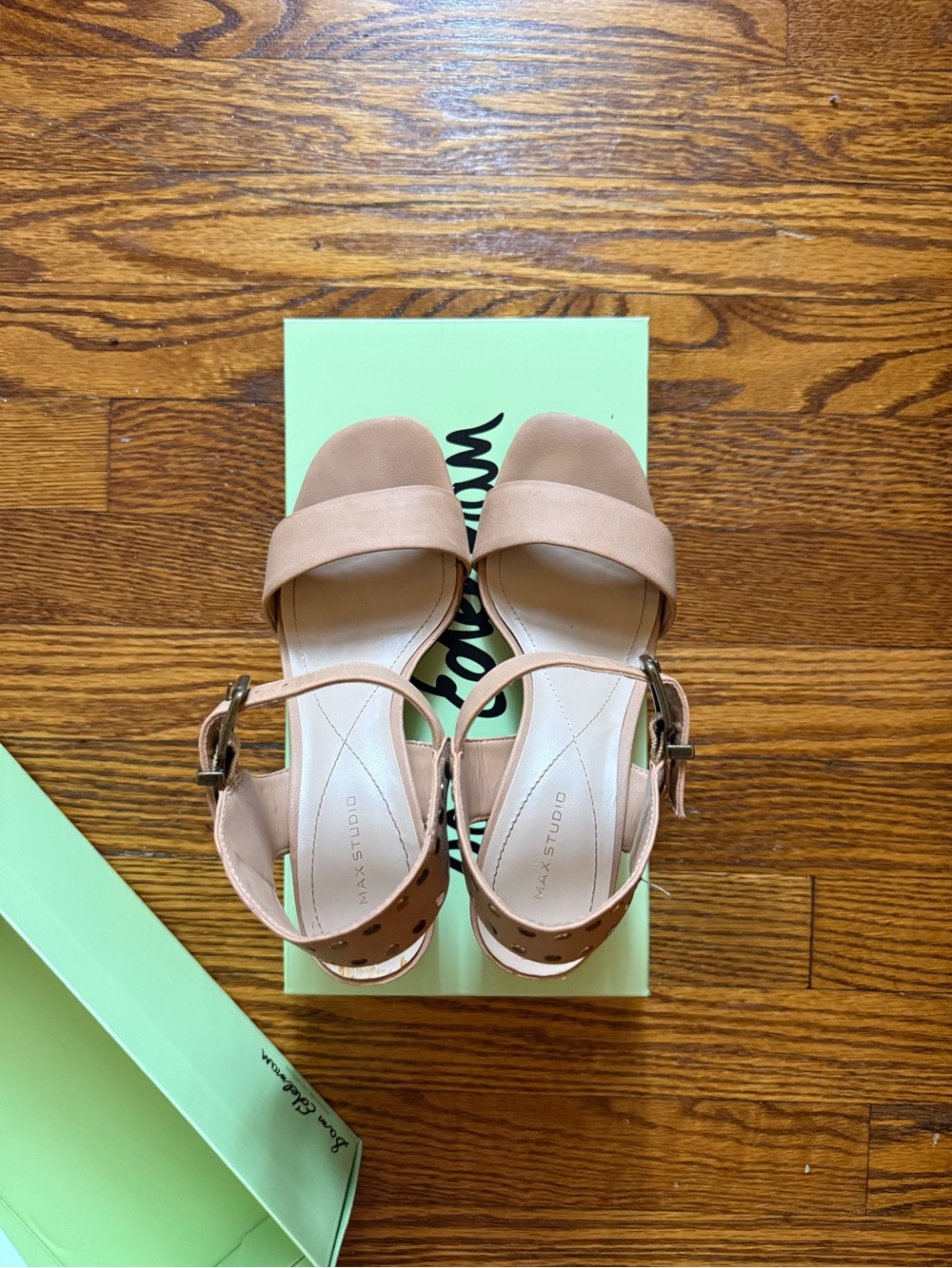 Max Studio Blush Tan Open-Toe Slingback Sandals